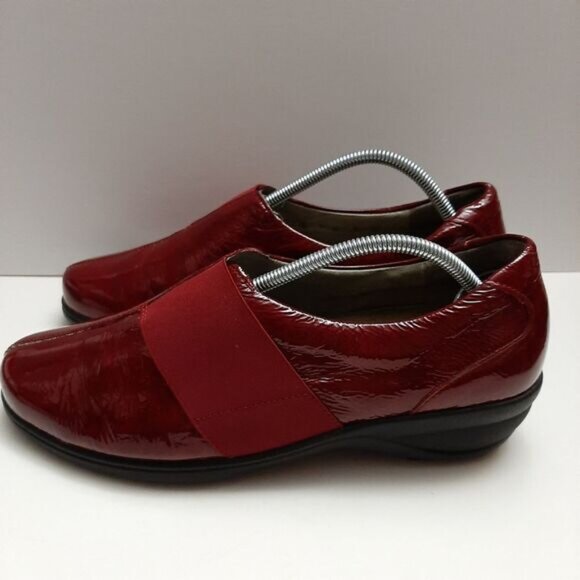 WALDLÄUFER Low Wedge Loafers Red Patent Leather Shoes Sz US 10 - Picture 9 of 16